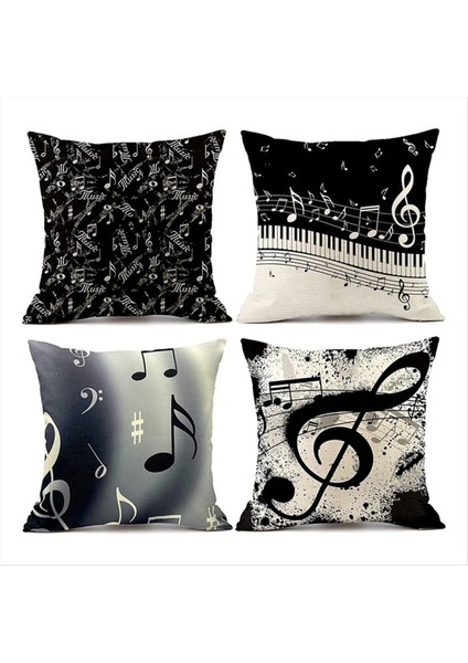 Müzik Notu Yastık Kapağı Atma Yastığı Kapağı Yeni Yaşam Serisi Dekoratif Atma Yastığı Kılıfı Çift Yan Tasarım C (Yurt Dışından) indirimleri