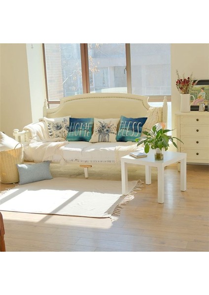 Bahar Yastığı Kapakları 18 x 18 Set 4 Yay Dekorasyonu Çiftlik Evi Yastıklar Ev Dekor Dekor Sofa Kanepe Yastık Kılıfları (Yurt Dışından) fırsatları