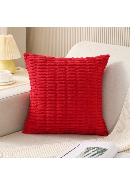 2 Kırmızı Kadife Dekoratif Atış Yastık Paketi Yumuşak Boho Çizgili Yastık Kapakları Modern Çiftlik Evi Ev Dekor (Yurt Dışından) indirimleri