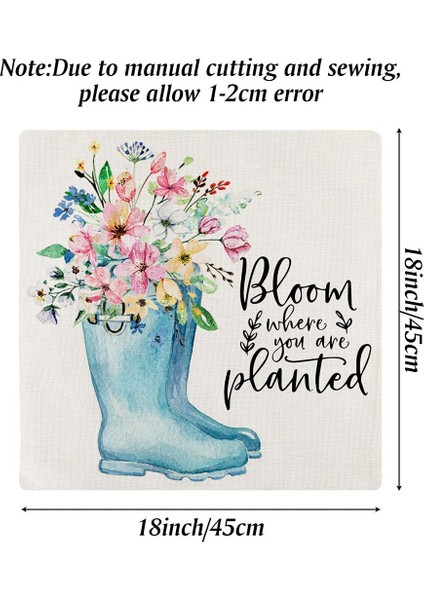 Bahar Yastığı Kapakları 18X18INCH Atma Yastık Kılıfı 4 Çiftlik Evi Yastık Kılıfı Ev Dekorasyonu (Yurt Dışından) fırsatları