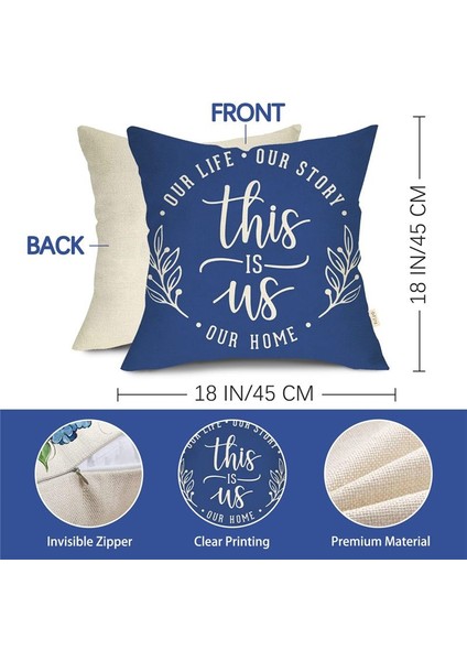 Bahar Yastığı Kapakları 18 x 18 Set 4 Yay Dekorasyonu Çiftlik Evi Yastıklar Ev Dekoru Çörek Kanepe Yastık Kılıfı A (Yurt Dışından) fiyatları