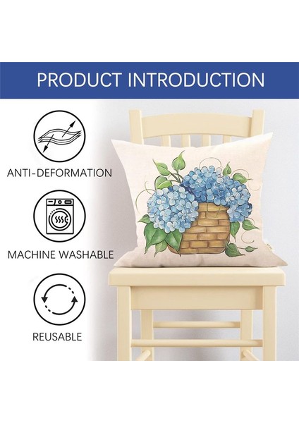 Bahar Yastığı Kapakları 18 x 18 Set 4 Yay Dekorasyonu Çiftlik Evi Yastıklar Ev Dekoru Çörek Kanepe Yastık Kılıfı A (Yurt Dışından) modelleri