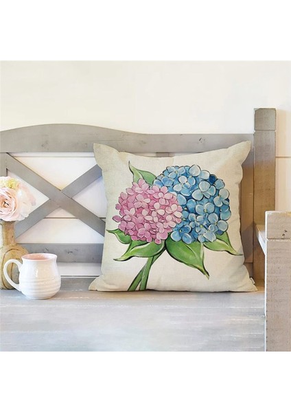 Bahar Yastığı Kapakları 18 x 18 Set 4 Yay Dekorasyonu Çiftlik Evi Yastıklar Ev Dekoru Çörek Kanepe Yastık Kılıfı A (Yurt Dışından) indirimleri