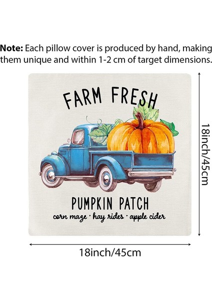 Sonbahar Yastığı Kapakları 18X18 Set 4 Güz Dekor Şükran Çiftlik Evi Sonbahar Atma Yastık Kaskası Yastık Kılıfı Ev Dekoru (Yurt Dışından) fırsatları
