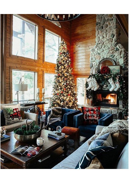 Noel Yastığı 18X18 Set 4 Noel Dekoratif Atış Yastıkları Kanepe Kanepe Sandalyeleri Oturma Tezgahı (Yurt Dışından) indirimleri