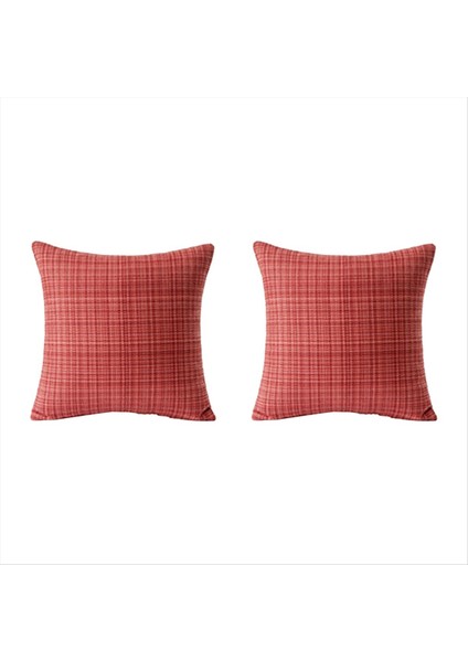 2 Paket 18X18 Dış Mekan Su Geçirmez Atma Yastığı Kapakları Çiftlik Evi Tarzı Suya Dayanıklı Dekoratif Yastık Kapak Seti (Yurt Dışından)