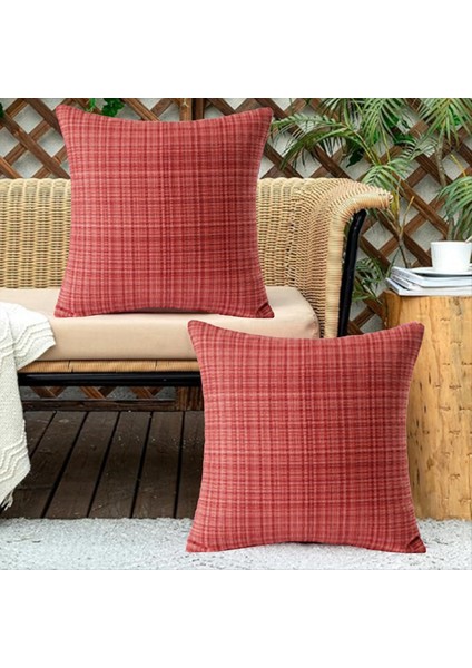 2 Paket 18X18 Dış Mekan Su Geçirmez Atma Yastığı Kapakları Çiftlik Evi Tarzı Suya Dayanıklı Dekoratif Yastık Kapak Seti (Yurt Dışından) indirimleri