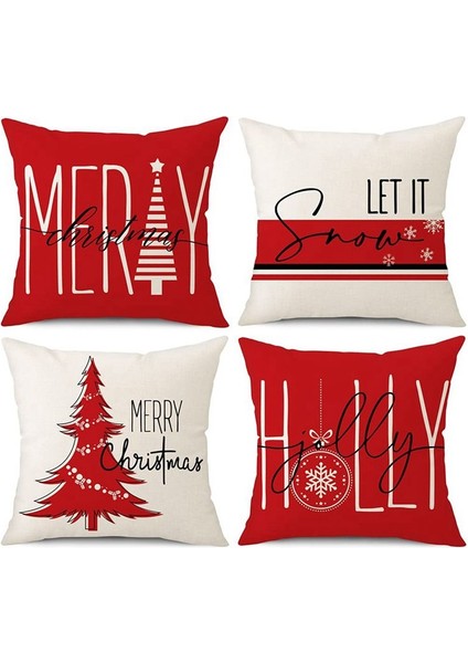 18X18 Inç Çiftlik Keten Yastık Kaplar Dekorasyon Kanepesi Için Kare Noel Yastık Kılıfı (Yurt Dışından)