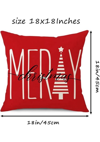 18X18 Inç Çiftlik Keten Yastık Kaplar Dekorasyon Kanepesi Için Kare Noel Yastık Kılıfı (Yurt Dışından) fiyatları