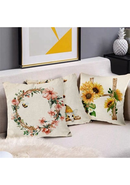 Bahar Yastığı Kapakları 18X18 Set 4 Yastık Kılıfı Bahar Süslemeleri Çiftlik Evi Yastık Atma Kapakları Ev Dekor (Yurt Dışından) modelleri