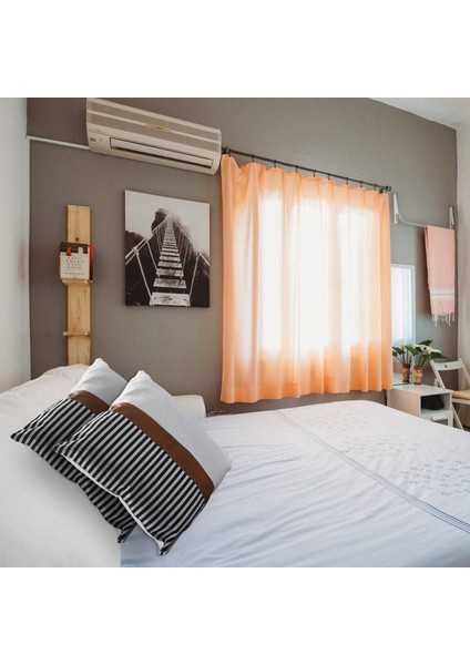 2 Çiftlik Evi Dekor Stripe Patchwork Keten Boho Tırtı Yastık Kapakları Modern Yastık Kapakları 18X18 Inç (Yurt Dışından) fiyatları