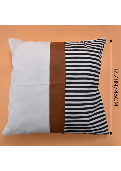 2 Çiftlik Evi Dekor Stripe Patchwork Keten Boho Tırtı Yastık Kapakları Modern Yastık Kapakları 18X18 Inç (Yurt Dışından) indirimleri