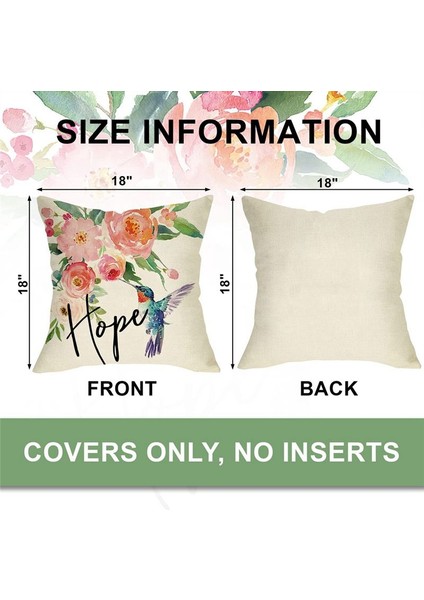 Bahar Yastığı Kapakları 18X18 Set 4 Yay Dekorasyonu Yastık Kılıfı Çiftlik Evi Yastık Atma Yastığı Kapakları Ev Kanepe Dekor (Yurt Dışından) indirimleri