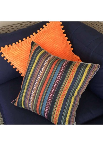 4 Bohem Atma Yastık Seti Kapaklar Dekoratif Boho Meksika Retro Şerit Çok Renkli Yastık Kılıfları Kanepe Için 18X18INCH (Yurt Dışından) fiyatları