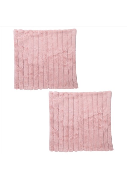 Kürk Peluş Pembe Atma Yastıkları Kaplar Bulanık Çizgili Yastık Kılıfı Yastık Kapakları 18 x 18 Inç Dekor Kanepe Yatak Odası B (Yurt Dışından) modelleri