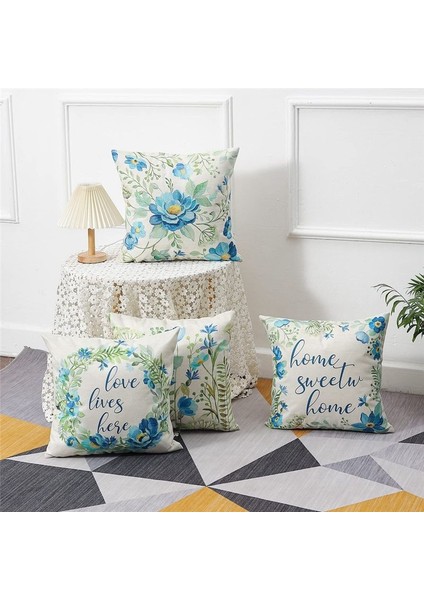 Bahar Yastık 18X18 Set 4 Çiftlik Evi Atma Yastıklar Bahar Süslemeleri Kanepe Kanepe Için Çiçek Ev Dekor (Yurt Dışından) modelleri