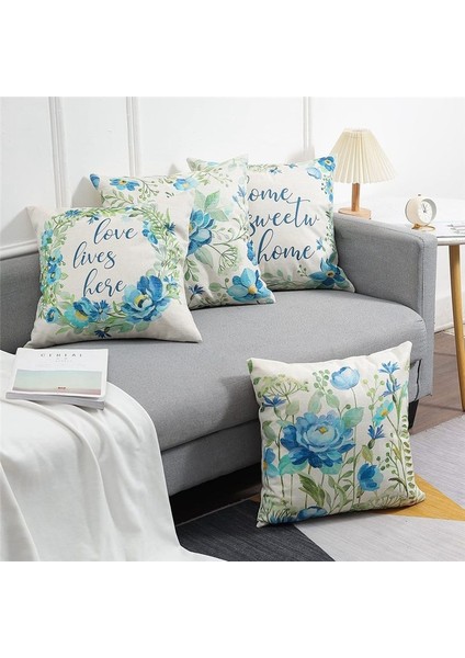 Bahar Yastık 18X18 Set 4 Çiftlik Evi Atma Yastıklar Bahar Süslemeleri Kanepe Kanepe Için Çiçek Ev Dekor (Yurt Dışından) fırsatları