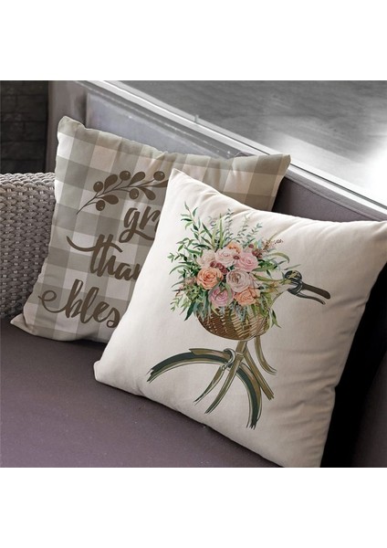 Bahar Yastığı Kapakları 18X18 Set 4 Bahar Süslemesi Okaliptüs Çiftlik Evi Yastık Atma Ev Çekim Dekor Yastık Kılıfı (Yurt Dışından) fırsatları