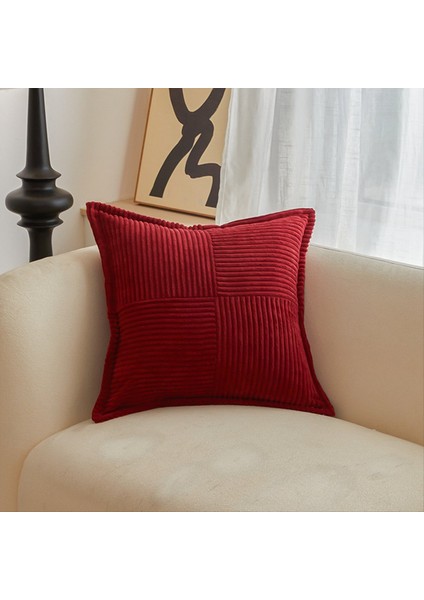 Kadife Yastık Kapakları Ekleme Yumuşak Kanepe Yastık Kapakları Geniş Çizgili Dekoratif Dokulu Yastık Pembe (Yurt Dışından) fırsatları