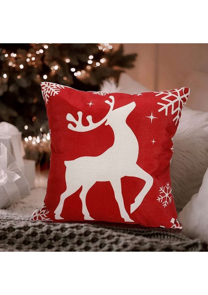 Noel Yastığı Kapakları 18X18 Set 12 Noel Süslemeleri Çiftlik Evi Yastık Kaskası Yastık Kılıfı Ev Dekor (Yurt Dışından) fiyatları