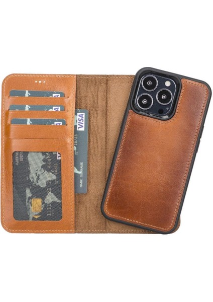 iPhone 13 Mini Çıkarılabilir Deri Cüzdan Kılıf