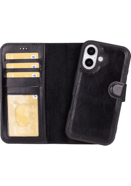 iPhone 16 Plus Çıkarılabilir Deri Cüzdan Kılıf