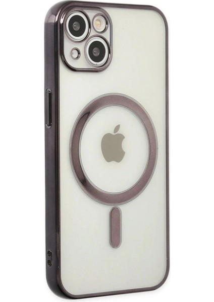 iPhone 14 Plus Kılıf Magneticsafe Lazer Silikon - Siyah