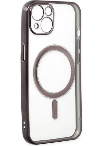 iPhone 14 Plus Kılıf Magneticsafe Lazer Silikon - Siyah fırsatları