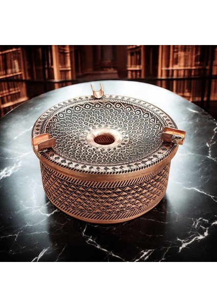 Bakır Küllük Bakır Kültabağı Kül Tabağı Oyma El Işlemeli Küllük Yanma Yapışma Koku Yapmaz indirimleri