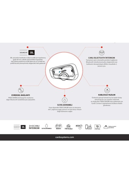 Freecom 2x Motosiklet Kask Içi Bluetooth ve Intercom Ikili