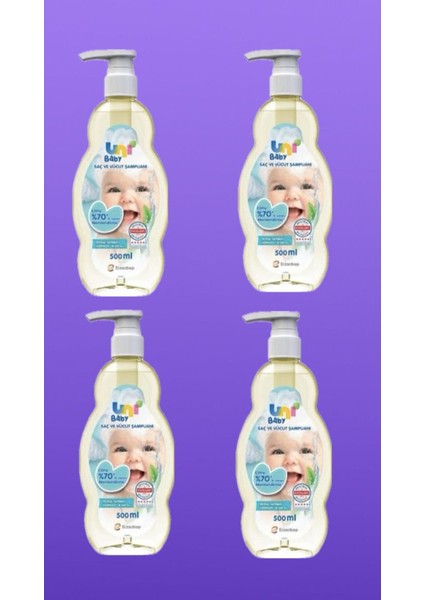 Saç ve Vücut Şampuan 500 ml 4 Adet