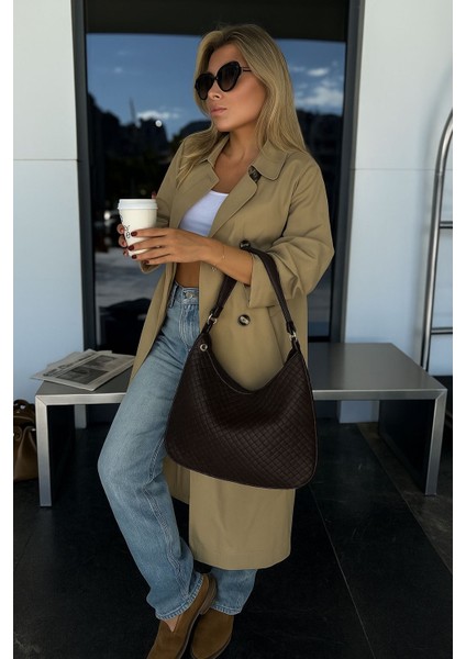 Jude Örgülü Omuz Çantası Acı Kahve