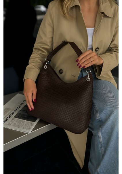 Jude Örgülü Omuz Çantası Acı Kahve fiyatları