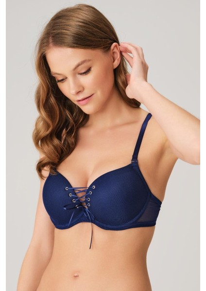 Balenlidestekli Dolgulu Askıları Çıkabilen Yaka Detaylı T-Shirt Sütyeni