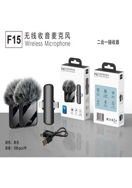 Çift Mini Kablosuz Kulaklık Mikrofonu Type-C Lightning Gürültü Azaltma ve Küçük Yaka Klipsli Mini Mikrofon Kayıt, Vlog, Youtube, Tiktok Için indirimleri