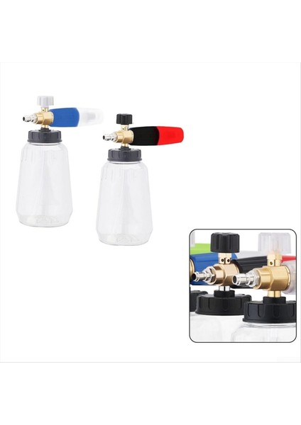 Yüksek Basınçlı Araba Yıkayıcı Pot 1l Kapasite 1/4 Hızlı Bağlantı Ayarlanabilir Nozul Araba Tekne Siyah Kırmızısı (Yurt Dışından) modelleri