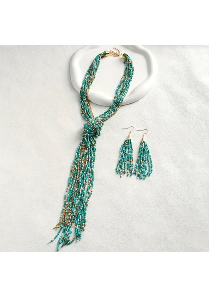 Yeni Bohem Tarzı Kadın Kolye & Küpe Seti modelleri