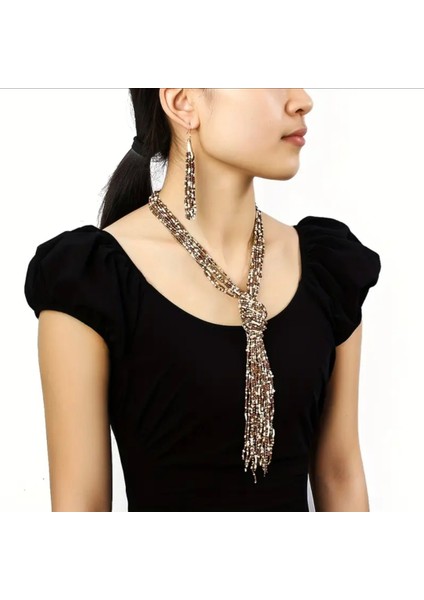 Yeni Bohem Tarzı Kadın Kolye & Küpe Seti fırsatları