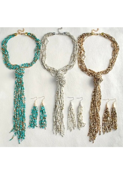 Yeni Bohem Tarzı Kadın Kolye & Küpe Seti indirimleri