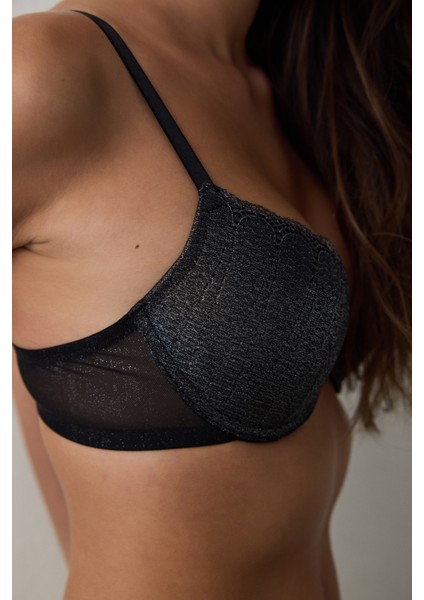 Gümüş Antrasit Crash Shinny Sütyen modelleri