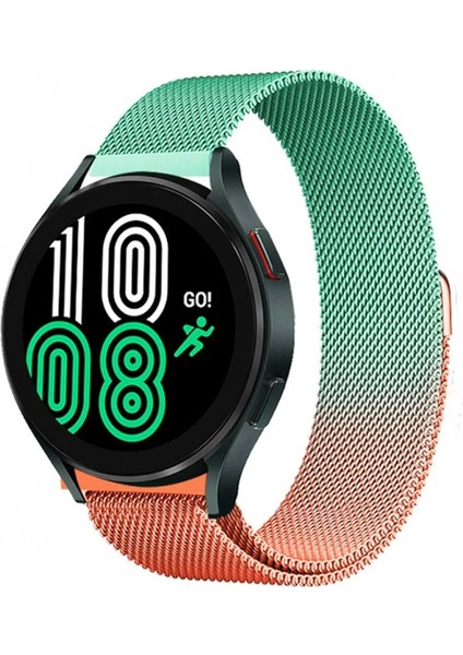 Watch 22MM Metal Mıknatıslı Kordon - Turuncu-Yeşil