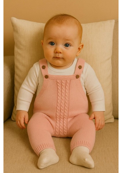 % 100 Pamuk Kız Bebek Pembe Triko Örme 2'li Takım-Ekstra Yumuşak ve Rahat fiyatları
