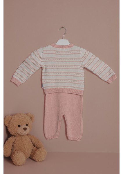 % 100 Pamuk Kız Bebek Pembe Triko Örme 2'li Takım-Ekstra Yumuşak ve Rahat fırsatları