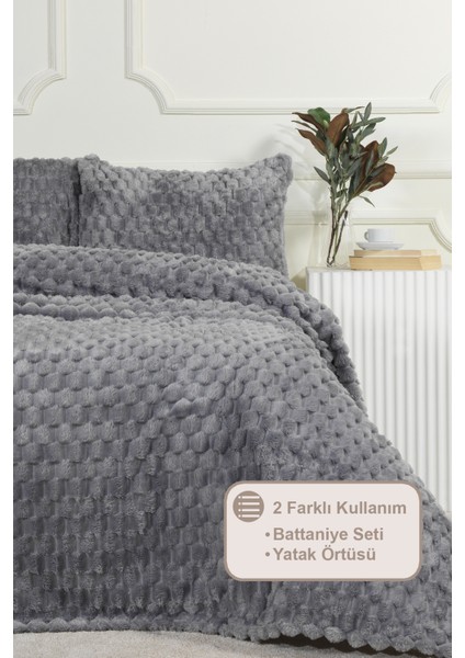 Polen Battaniye Seti Tek Kişilik Wellsoft 2 Parça (180X240 Cm) Antrasit fiyatları