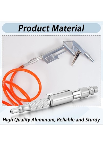 6pcs 1/4in I/mtype Ayarlanabilir Cep Tapası Hava Darbesi Gunair Üfleyici Toz Temizliği Için Kompresör Hava Üfleyici Kalem, Gümüş (Yurt Dışından) fırsatları