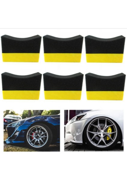 6pcs Lastik Kontur Pansuman Aplikatör Pedleri Parlak Parlaklık Renk Parlatma Sünger Balmumu (Yurt Dışından) indirimleri