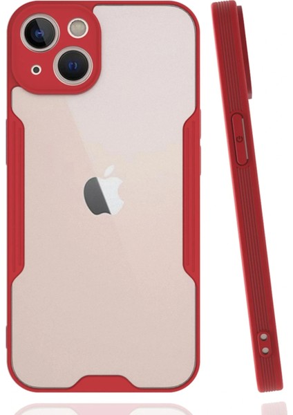 iPhone 14 Plus Kılıf Platin Silikon - Kırmızı