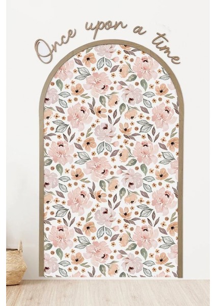 Çocuk-Bebek Odası Dekoru, Duvar Stickeri, Once Upon A Time Yapışkan Yazı, Çerçeve, Kitap Köşesi, Pembe Çiçek Temalı fiyatları