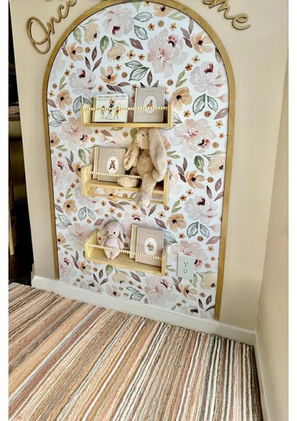 Çocuk-Bebek Odası Dekoru, Duvar Stickeri, Once Upon A Time Yapışkan Yazı, Çerçeve, Kitap Köşesi, Pembe Çiçek Temalı fırsatları