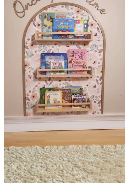 Çocuk-Bebek Odası Dekoru, Duvar Stickeri, Once Upon A Time Yapışkan Yazı, Çerçeve, Kitap Köşesi, Pembe Çiçek Temalı indirimleri